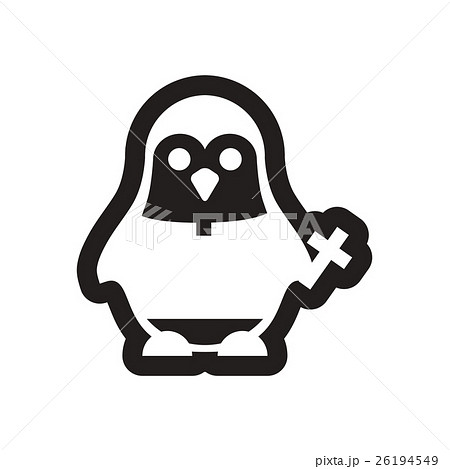 style black and white icon penguin priest style black and white icon penguin priest 26194549