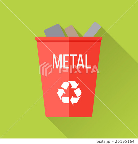 Red Recycle Garbage Bin with Metal Red Recycle Garbage Bin with Metal 26195164