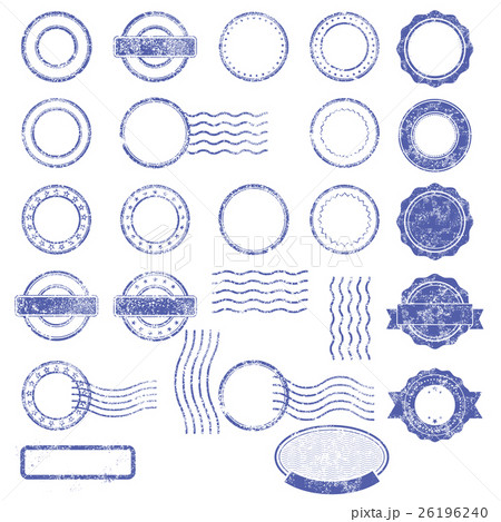 Blank templates of shabby postal stamps 26196240