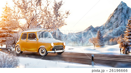 Cute little retro car 26196666