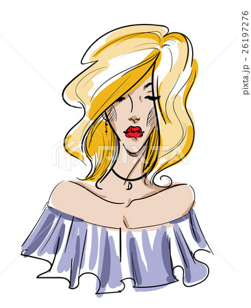 Sketch Portrait of Beautiful Fashion Woman 26197276