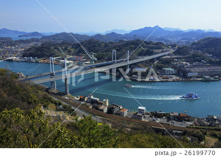 新尾道大橋 尾道大橋 浄土寺山から の写真素材