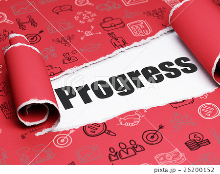 Business concept: black text Progress under the Business concept: black text Progress under the 26200152