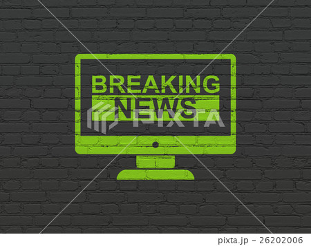 News concept: Breaking News On Screen on wall 26202006