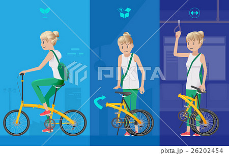 The use of bicycles in public transport everyday. The use of bicycles in public transport everyday. 26202454