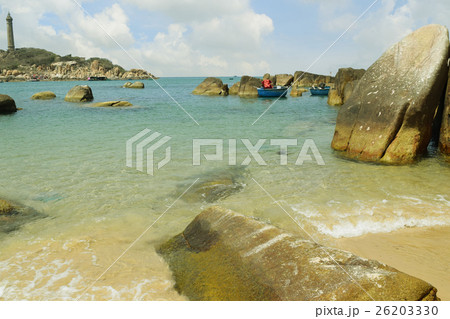 tropical beach with rocks in ke ga sea 26203330