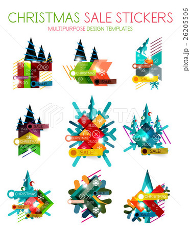 Shiny holiday New Year and Christmas sale banners 26205506