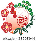 酉年イメージ鶏松竹梅 26205944