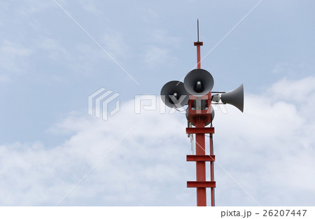 Loudspeakers broadcast alarms. Loudspeakers broadcast alarms. 26207447