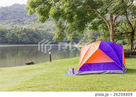 Dome tents camping in forest 26208809