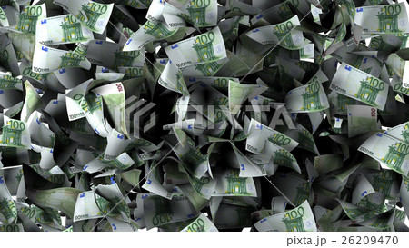 Euro banknotes in a pile Euro banknotes in a pile 26209470