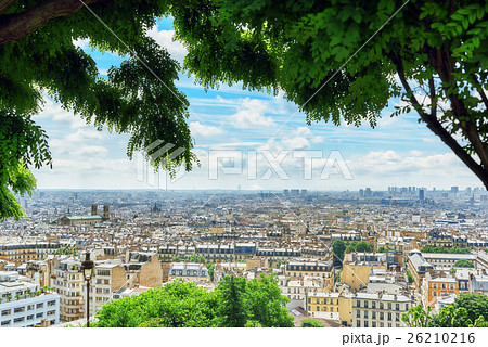 View of Paris from Montmartre area hill. France. 26210216