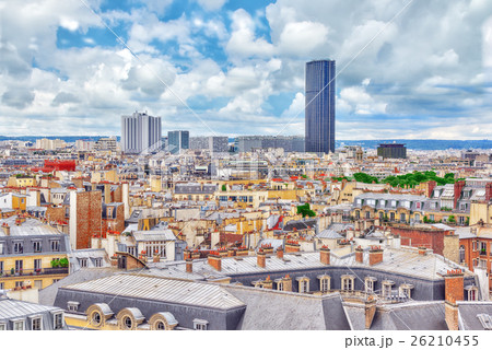 Beautiful panoramic view of Paris  26210455