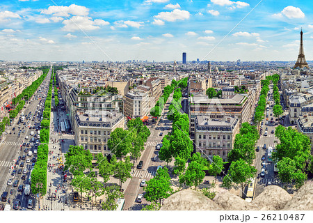 Beautiful panoramic view of Paris. 26210487