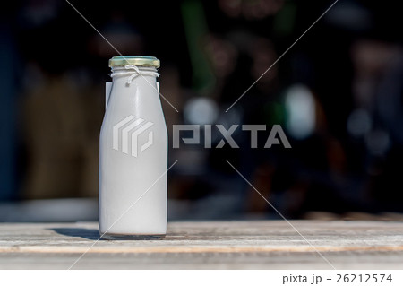 Milk in glass bottle Milk in glass bottle 26212574