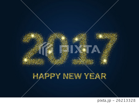 Gold glitter Happy New Year 2017 26213328