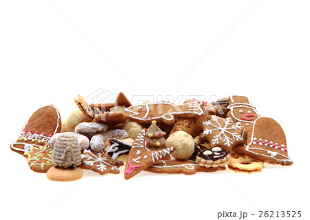 mixed christmas cookies isolated 26213525