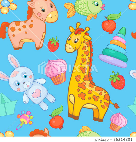 Baby toys seamless pattern vector animal 26214801