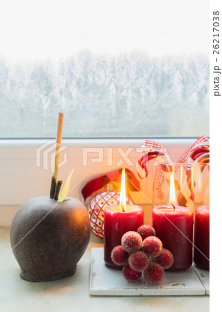 Christmas scene with burning light 26217038