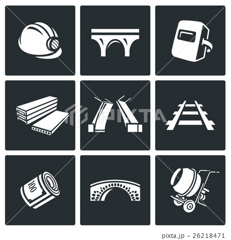 Bridge construction icon set. Vector Illustration. 26218471