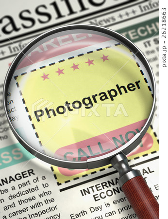 Job Opening Photographer. 3D. 26218663