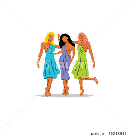 Three nymphs. Vector Illustration. 26218911