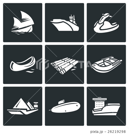 Water transport icons set. Vector Illustration. 26219298