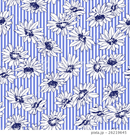 マーガレットの花柄のイラスト素材