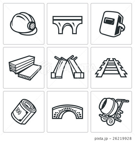 Bridge construction icon set. Vector Illustration. 26219928