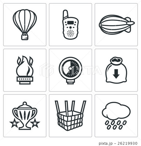 Aeronautics icons set. Vector Illustration. 26219930