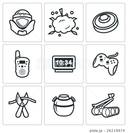 Minesweeper icons set. Vector Illustration. Minesweeper icons set. Vector Illustration. 26219974