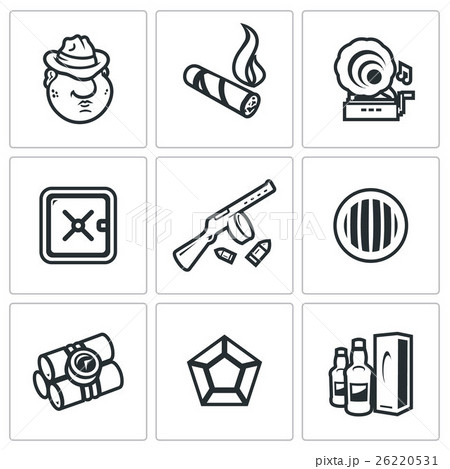 Vector Set of Gangster Icons.  26220531