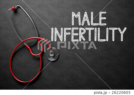 Male Infertility Concept on Chalkboard. 3D 26220605