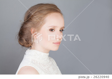 Cute Blonde Girl with Prom Hairstyle. Profile Cute Blonde Girl with Prom Hairstyle. Profile 26220940