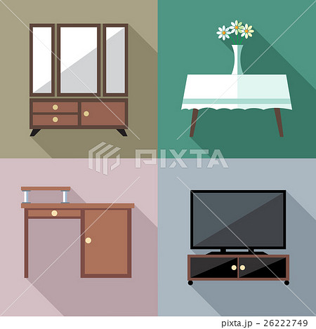 Furniture set, in outlines. Digital vector image Furniture set, in outlines. Digital vector image 26222749