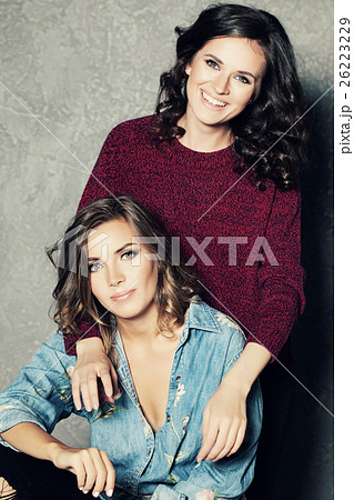 Embracing Women. Happy Women Fashion Model Embracing Women. Happy Women Fashion Model 26223229