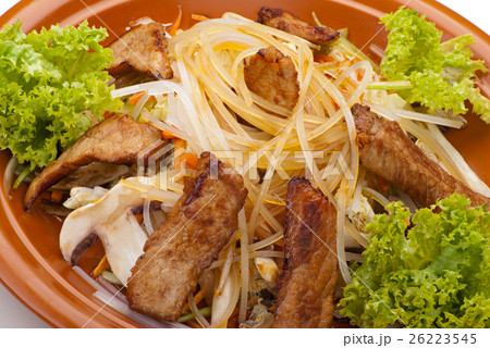 Fried Noodles with Beef and Vegetables 26223545