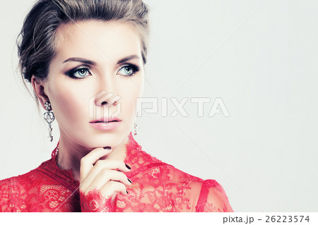Fashion Woman Thinking on Background 26223574
