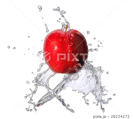 Water splash with apple isolated 26224272