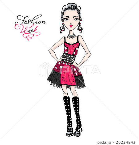 Vector cute fashion girl 26224843