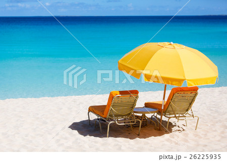 sunbeds at the beach 26225935