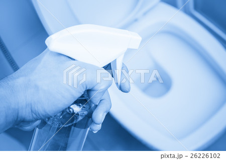 Clean Toilet with hand hold spray blue color tone 26226102