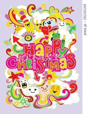 Hand drawn Happy Christmas poster , funny doodle Hand drawn Happy Christmas poster , funny doodle 26230169