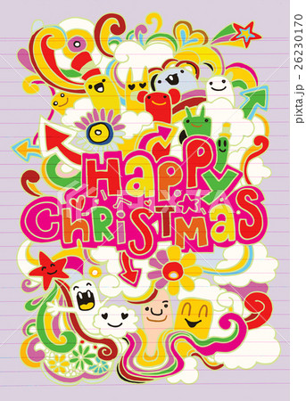 Hand drawn Happy Christmas poster , funny doodle Hand drawn Happy Christmas poster , funny doodle 26230170