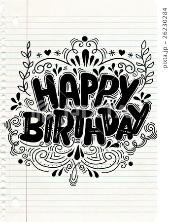Birthday card design vintage style template 26230284