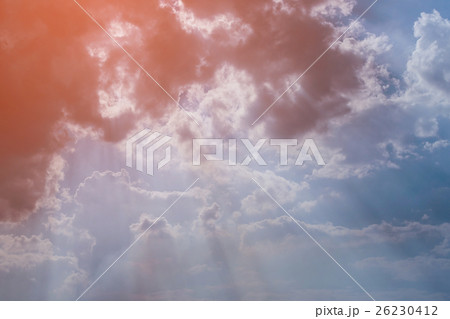 sunbeam through the cloud of sunlight in blue sky sunbeam through the cloud of sunlight in blue sky 26230412