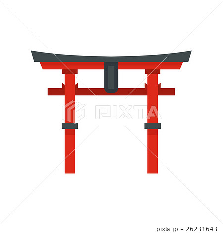 Japan gate icon, flat style 26231643