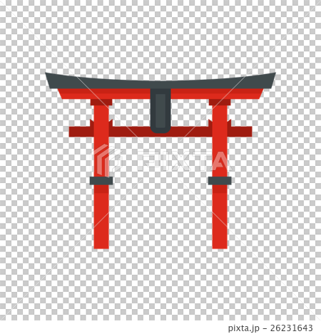 Japan gate icon, flat style 26231643