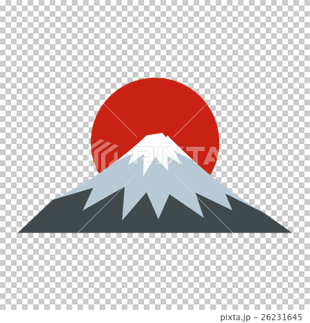 The sacred mountain of Fuji, Japan icon flat style 26231645