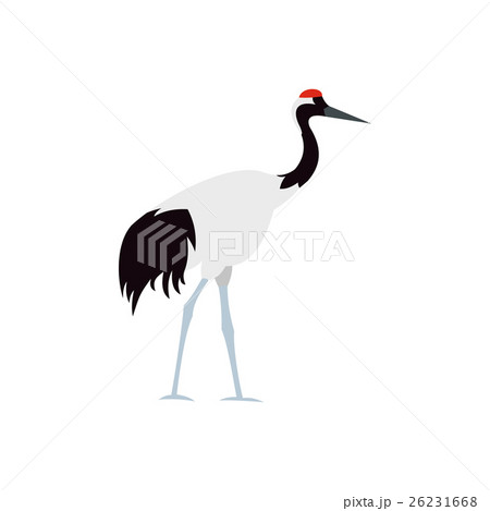 Japanese crane icon, flat style Japanese crane icon, flat style 26231668
